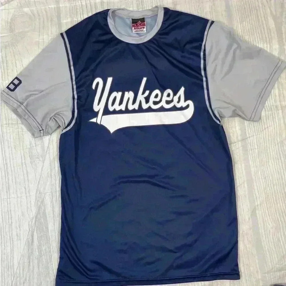 New York Yankees Shirt Men’s Size S Blue Gray Baseball Short Sleeve MLB dri fit - Picture 9 of 12